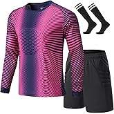 ZIQICAI2007 Children's soccer goalkeeper jersey youth children's team uniforms men's long-sleeve set shorts