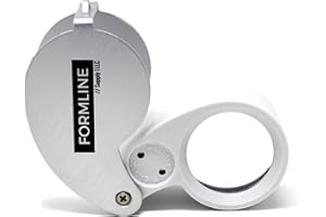 40X LED Illuminated Jewelers Loupe/Trichome Scope by Formline Supply - Magnifier Good for Gardening, Jewelry, Antiques, Coins, Rocks, Stamps, Hobbies, Watches, Photos and Science (40X, Silver/White)