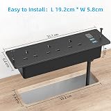 ANVODE Recessed Desk Power Socket with USB C 2 USB A 2 USB C 2m Lead view 4
