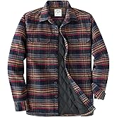 Dubinik® Mens Shacket Flannel Shirt For Men Lightweight Jacket Overshirt Warm Lined Coats Casual Plaid Long Sleeve Button