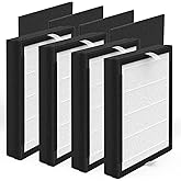 4 Packs IAF-H-100A Idylis A Replacement Filter Compatible with 3M Filtrete FAP-C01-A Idylis AC-2119 IAP-10-100 IAP-10-150 IAPC-40-140 Air Purifi-ers Part# 1150096 4 Premium Filters+ 4 Carbon filters