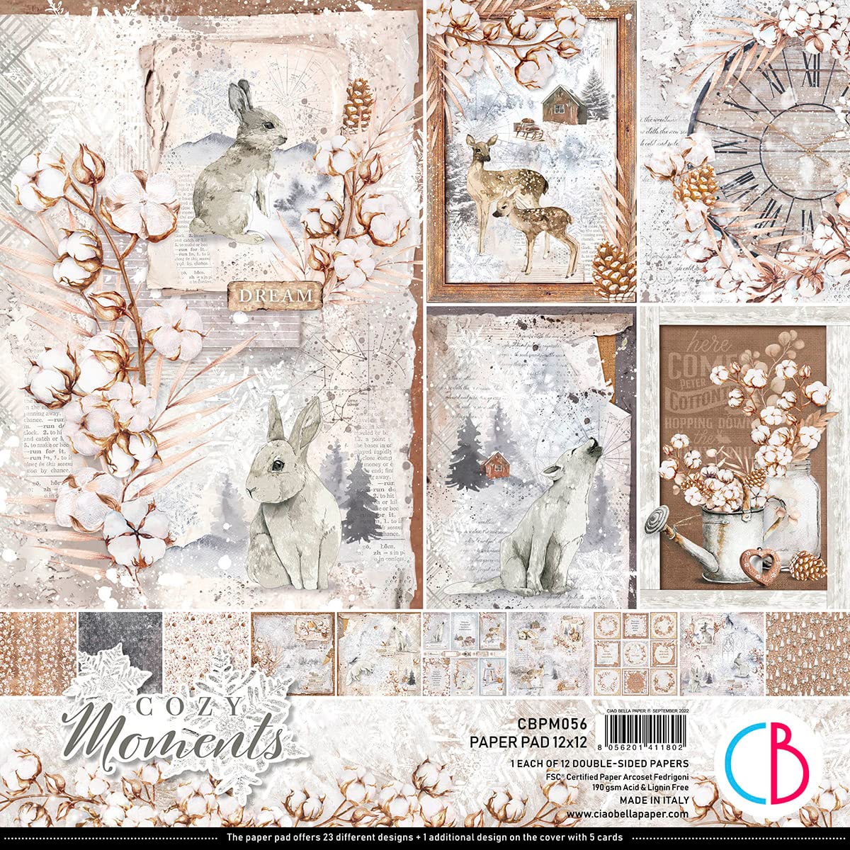 Ciao Bella Cozy Moments 12" x 12" Paper Pad -190gsm