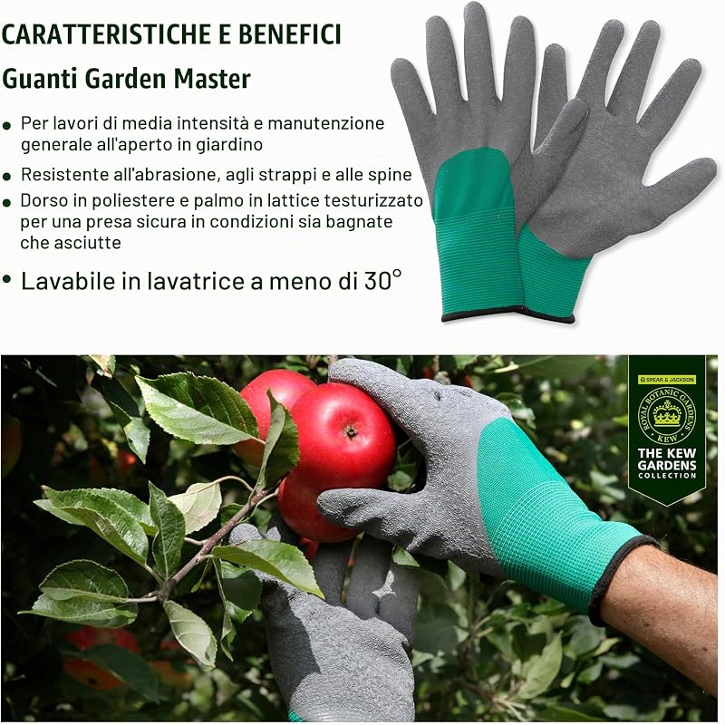 TRIOMGLOVESKEW Collection Kew Gardens Set Guanti trio 3 paia, semina e diserbo, manutenzione del giardino, Guanti da lavoro tipo rigger, taglia M
