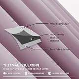 Deconovo Blackout Curtains Pink Lavender 2 Panels 55 x 96 Inches Thermal view 6