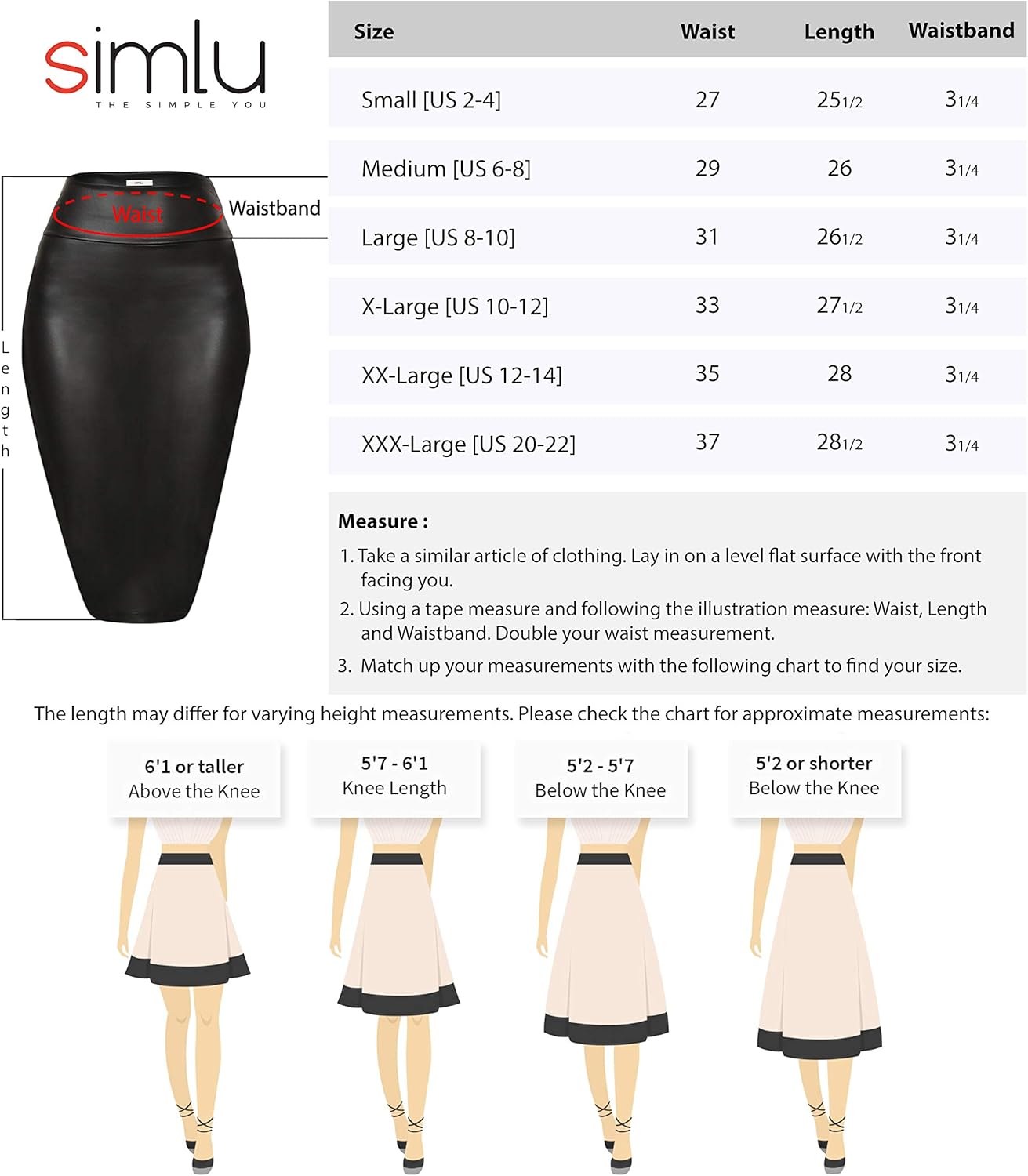 Faux Leather Pencil Skirt Below Knee Length Skirt Midi Bodycon Skirt Womens at  Women’s Clothing store