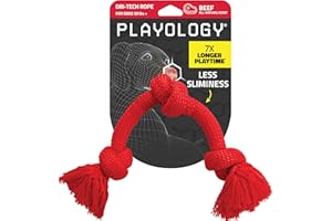 Playology Dog Toys | Dri-Tech Rope Toy Tug of War Rope for Aggressive Chewers | Jumbo Beef Scented Toy - Easy to Clean and Made from Non Toxic Materials
