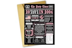 GlightG Funny 20th Birthday Card for Her, Happy 20 Year Old Birthday Decorations Gifts for Girls, Best 20th Birthday Gifts idea for Daughter Friend