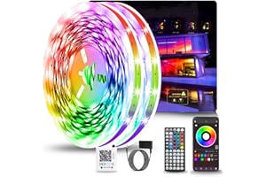 NBBUFF Led Lights for Bedroom 300FT (2 Rolls of 150FT), RGB Led Strip Lights with Music Sync Color Changing, Remote & App Controll Led Lights for Room and Party, Super Long LEDs for Bedroom Ambiant