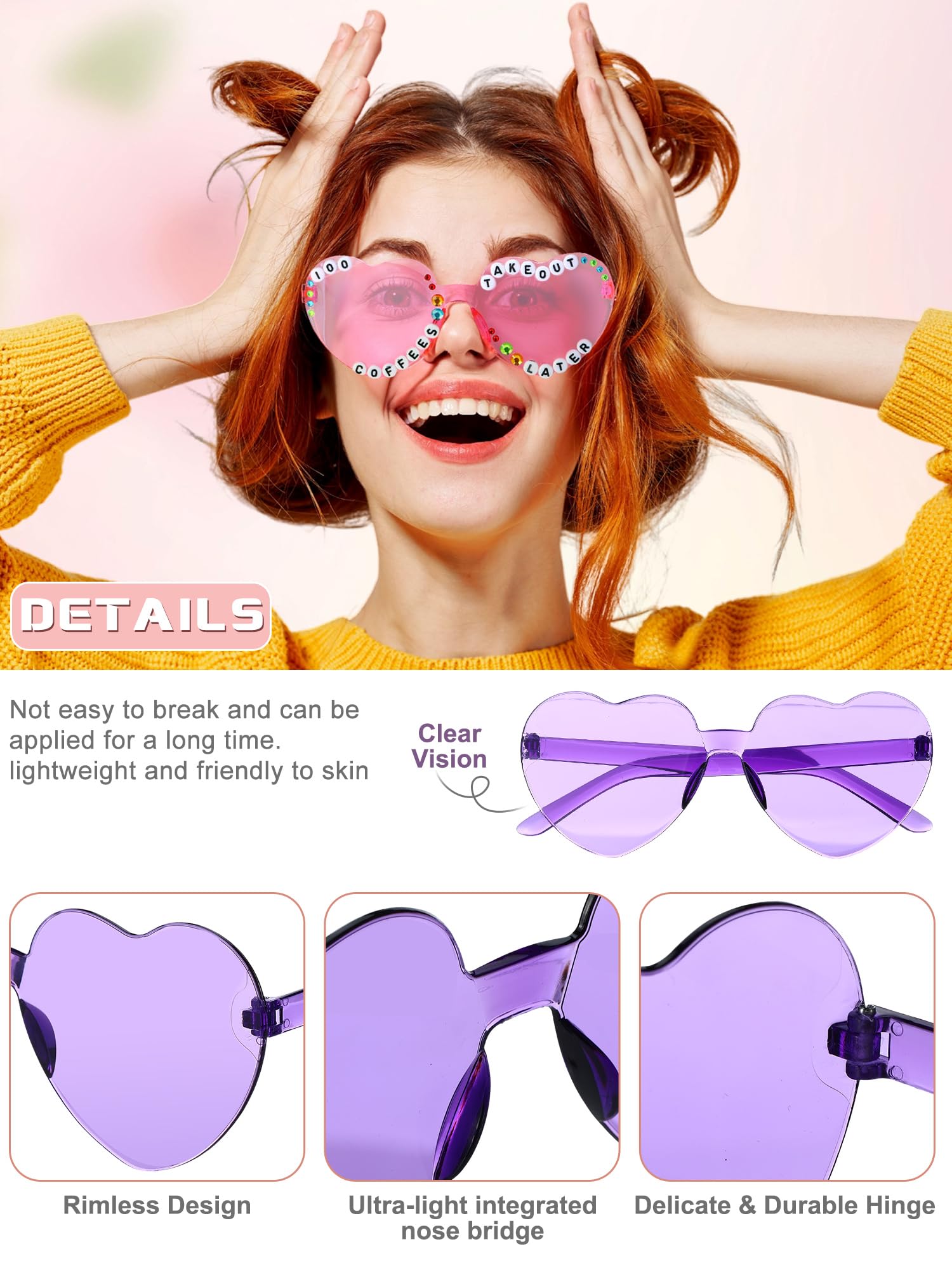 Saysurey 20 Pairs DIY Sunglasses in My Era Popular Singer Party Favors Friendship Sunglasses for 80s Girls Women