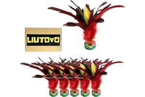 LIUTOVO 6 Pcs Kick Shuttlecocks Colorful Feathers Chinese Jianzi Foot Sports Indoors & Outdoors Sports