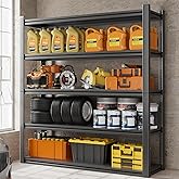 Howzone 72" H Garage Shelving 3000LBS Heavy Duty Storage Shelves Adjustable 5 Tier Metal Shelves, Utility Steel Shelf for Warehouse, Basement, Industrial, 16" Dx35.5 Wx72 H, Black