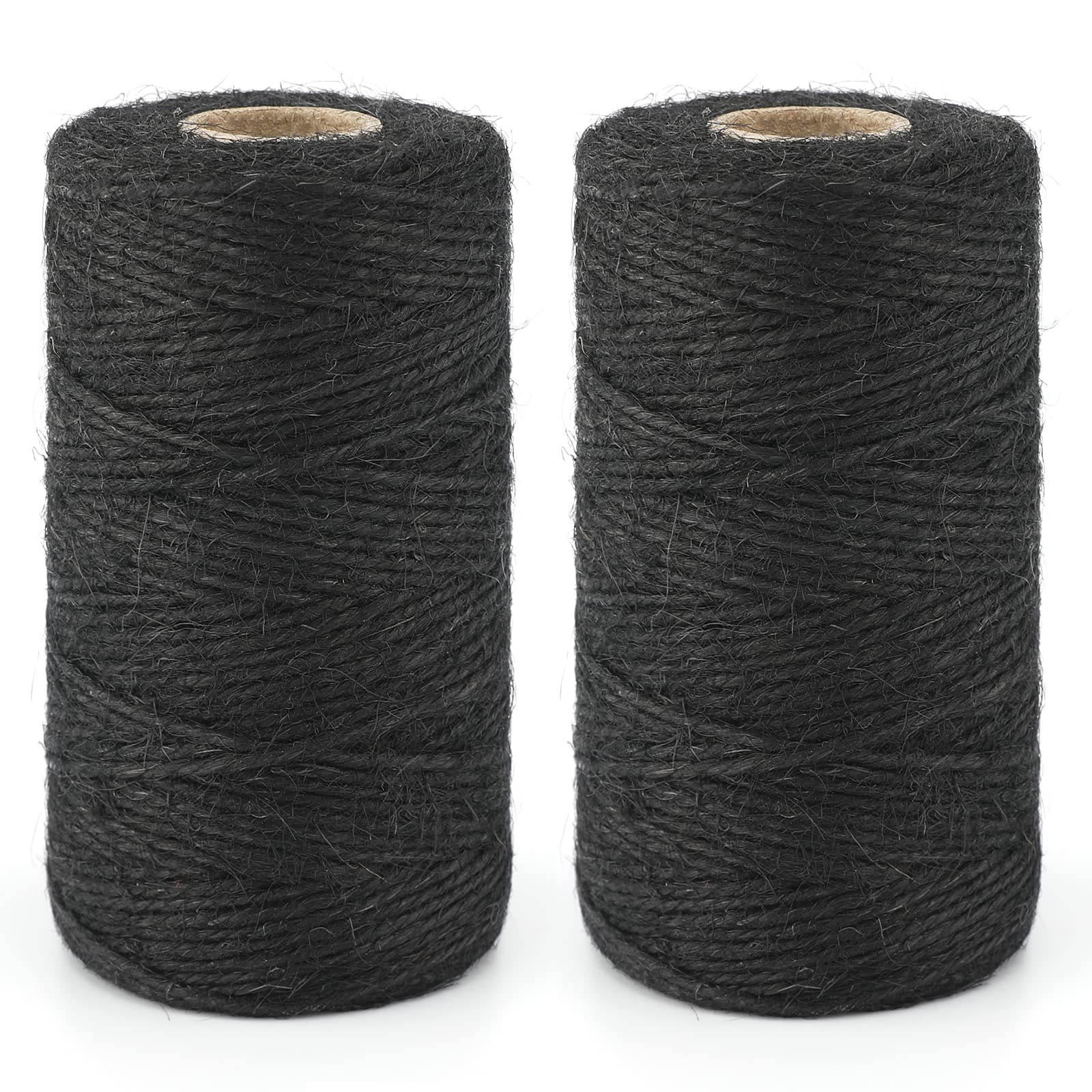 KINGLAKE 200m Black String Twine, 2mm Jute Garden Twine Craft String for Crafts, Gift wrapping,Gardening,Packing,Christmas Decoration