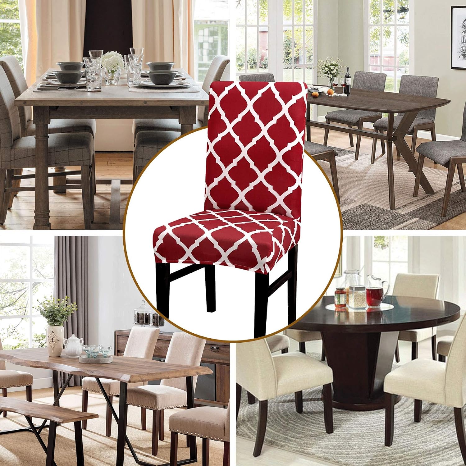 Aisprts Dining Room Chair Covers Slipcovers Set of 4 or 6 - Image 4