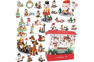 AVISKI Christmas Advent Calendar 2024, Kids 6 in 1 Building Blocks, 24 Days Countdown Calendar Toys for Kids, Christmas Building Toys Party Favors, Kids Christmas Gifts for Boys & Girls