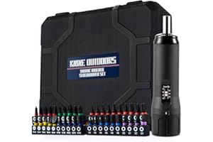 KNINE OUTDOORS Torque Screwdriver Wrench Driver Set 10-70 Inch Pounds lbs for Maintenance with T-bar Handle, 40 Hex Bits, 1/4" Socket, Shaft Extension, For Tools, Bike Repairing and Mounting (Black)