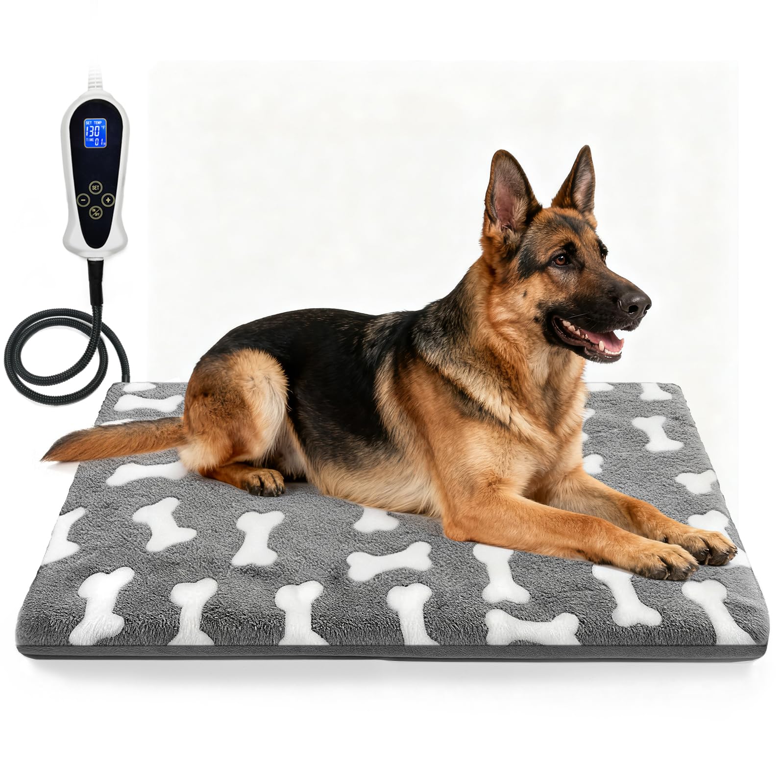 Photo 1 of Bestio Dog Heating Pad 34×21 in with Upgraded Smart Switch, Added Constant On Function UL&MET Dual Certification Heated Dog Bed Equipped with Soft Cotton Cover-Gray