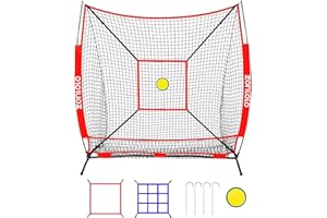 Zonlolo 6 x 6 FT Baseball Net with 3 Diffferent Targets, Portable Practice Net for Batting，Hitting，Pitching and Throwing,Compact Package with Small Carrying Bag，Great for Kids