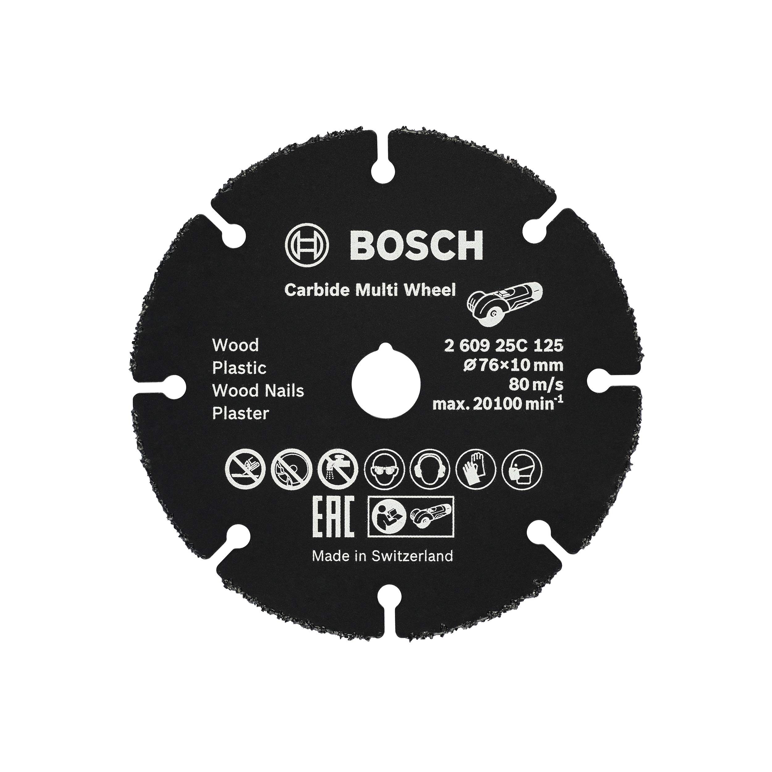 Bosch Professional Tungsten Carbide Multi Wheel Cutting Disc (for Wood, Plastic, plasterboard, Copper Pipe, Ø 76 mm, bore Ø 10 mm, Angle Grinder Accessories)