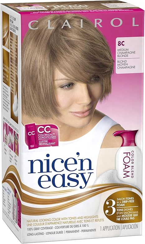 Clairol Nice N Easy Color Blend Foam 8c Medium Champagne Blonde