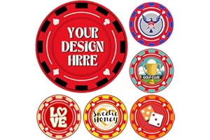 Custom Poker Chips with Logo 100-1000, Game Tokens Full Color Double Sided Printing