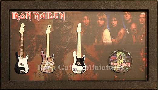 RGM9027 Iron Maiden - Guitarra en miniatura (marco de caja de sombra): Amazon.es: Hogar