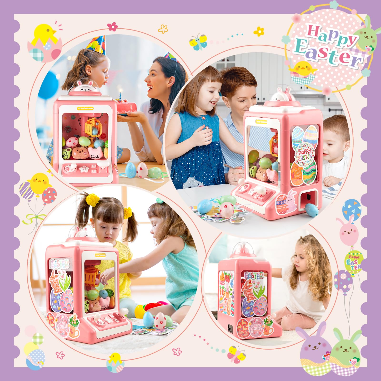 Rabbit Claw Machine for Kids and Adults with Mini Prizes|Candy Machine Toys for Ages 8-13 Girls|Birthday Gifts for 6 7 9 10 12 Years Old