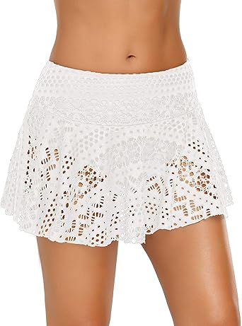 LookbookStore - Falda de baño para Mujer con Falda de Ganchillo y