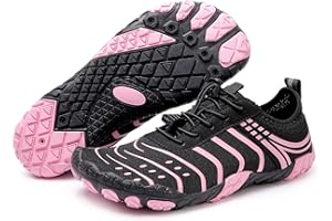 Hiking Barefoot Shoes for Women Men with Wide Toe Box, Zero Drop & Non-Slip Breathable Barefoot Water Shoes Beach Pool Aqua S