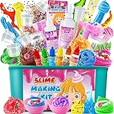 Ice Cream DIY Slime Kit, Slime Making Kit for Girls 3-12, Butter & Cloud Slime with Add-ins, Foam Balls, Charms, Slime Party 