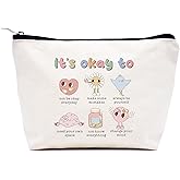 Funny Inspirational Quotes Gifts-Affirmations Present,Educational,Mental Health,Positive Motivational Encouragement Present,Christmas Gift-Makeup Bag Cosmetic Bag Travel Pouch-It's Ok to Feel