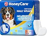 Honey Care All-Absorb A24 Male Dog Wrap Large 50 Count Blue White