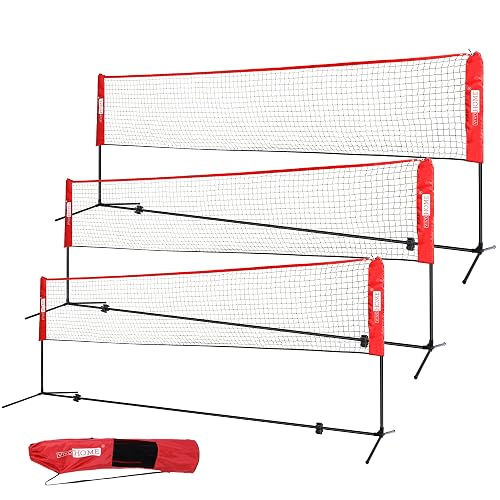 Kids Racket Ball Net VIVOHOME Portable 17ft Height Adjustable Outdoor Badminton Net Set with ...