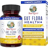 MARYRUTH'S Gut Flora Health+ Enzymes, Gastrointestinal Health, 60 Capsules | Digestive Enzymes, Healthy Gut Biome &amp; Digestive Support, Gastrointestinal Health, CLP Certified, 60 Capsules 2 Month Supply