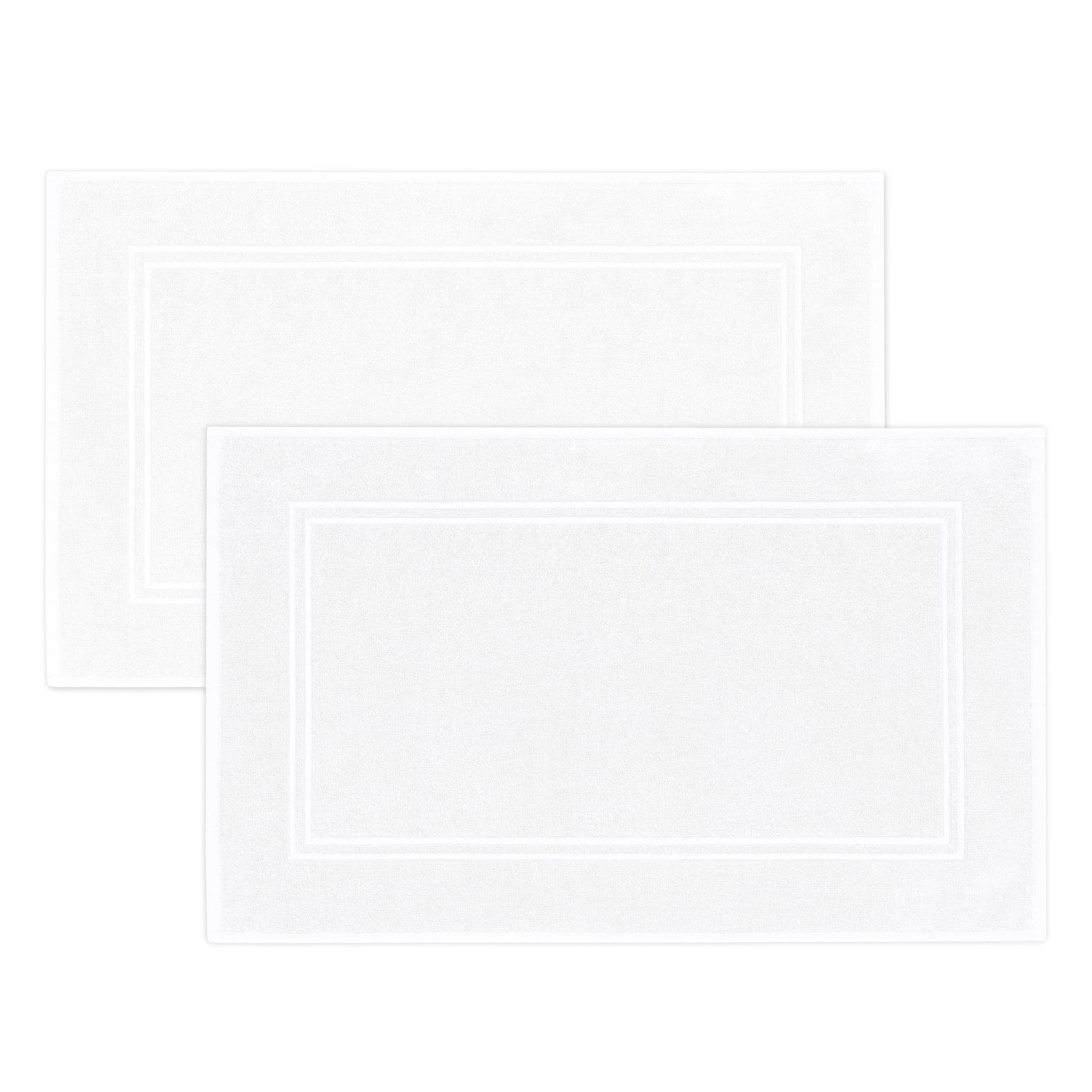 Photo 1 of Tens Towels Pack of 2 Bath Mats 100% Cotton, 20 x 32 Inches, Super Absorbent, Hotel Quality Premium Floor Towels, Luxurious, Soft & Quick Dry, Not a Bathroom Rug, White