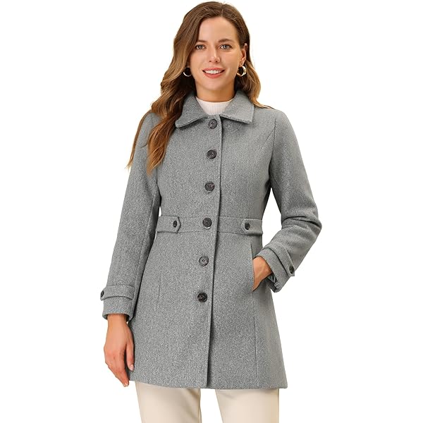 Amazon.com: Allegra K Women's Winter Overcoat Mid-Long Stand