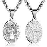 RS Saint St Michael/Christopher/Jude/Benedict/Joseph/Anthony Medal Necklace for Men Boys 24 In Religious gifts