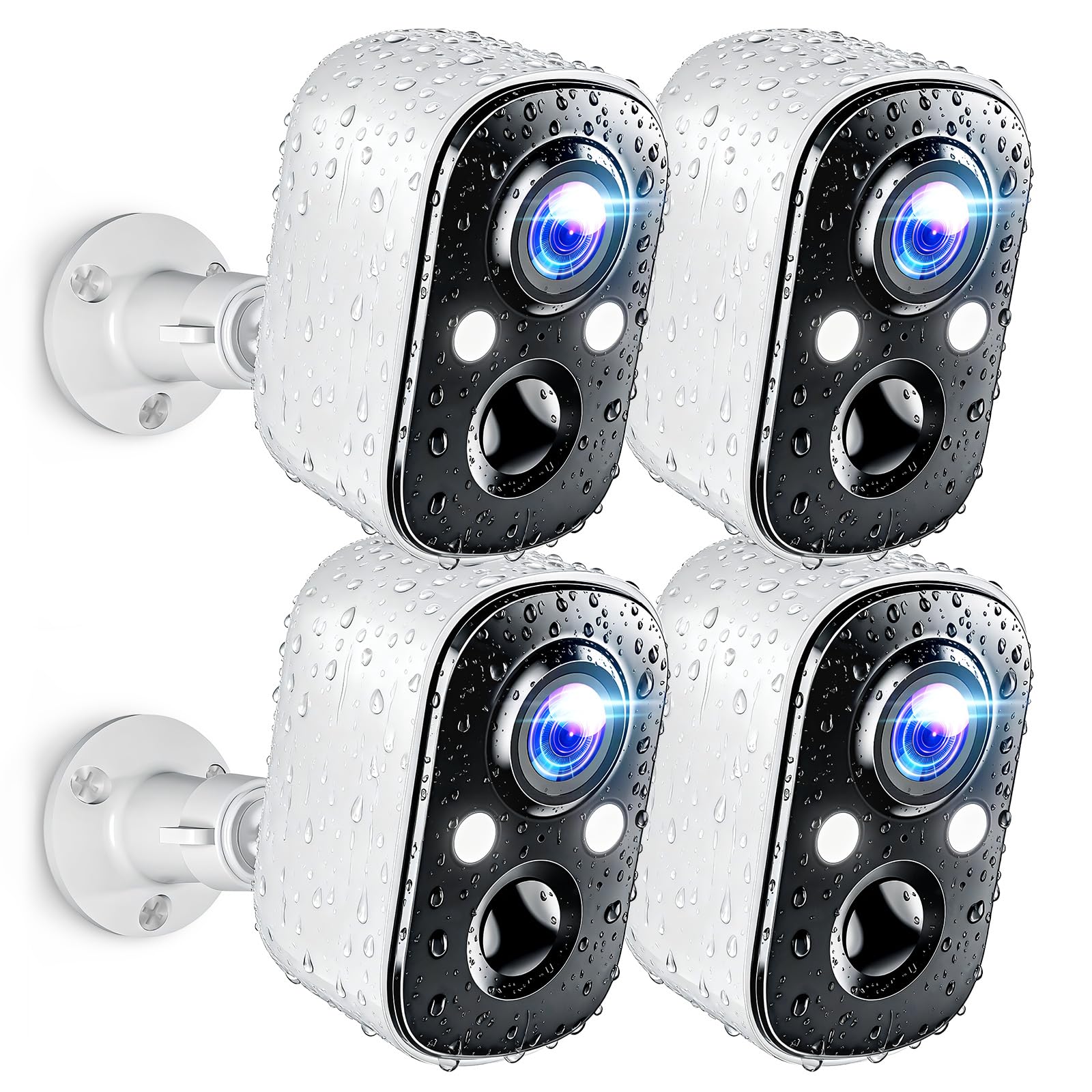 Photo 1 of Techage Security Cameras Wireless Outdoor, 2K Battery Powered WiFi Cameras for Home Security with AI Motion Detection, Color Night Vision, 2-Way Talk, IP66 Waterproof, Cloud/SD Storage 4 Pack