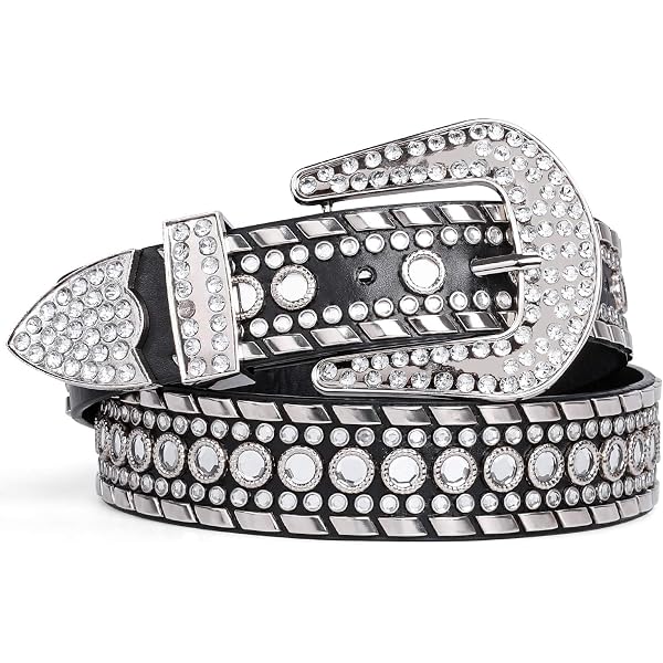 CTM • Western Belt With Rhinestones And Studs Cowgirl Crystal Bling Accessory Women main image 4
