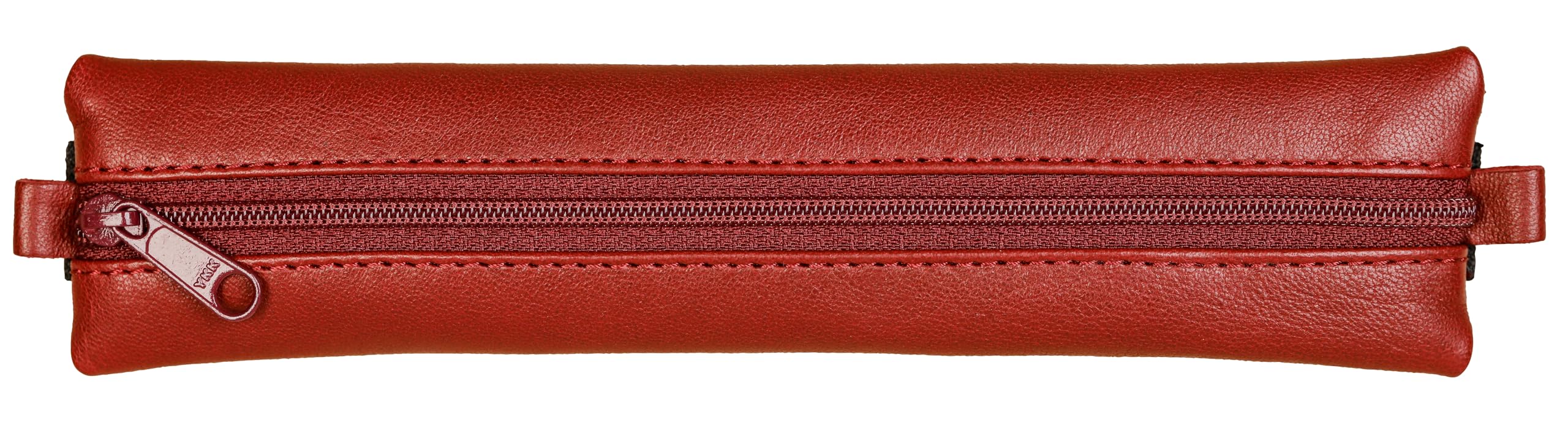 Clairefontaine 77038C - Age Bag Collection - One Flat Pencil Case in Genuine Red Lambskin Leather - Dimensions: 20 cm x 4.5 cm - Elastic to fit notebooks