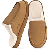 FITORY Men’s Faux Fur House Slippers,Slip on Cozy Winter Shoes for Indoor and Outdoor Size 7-14