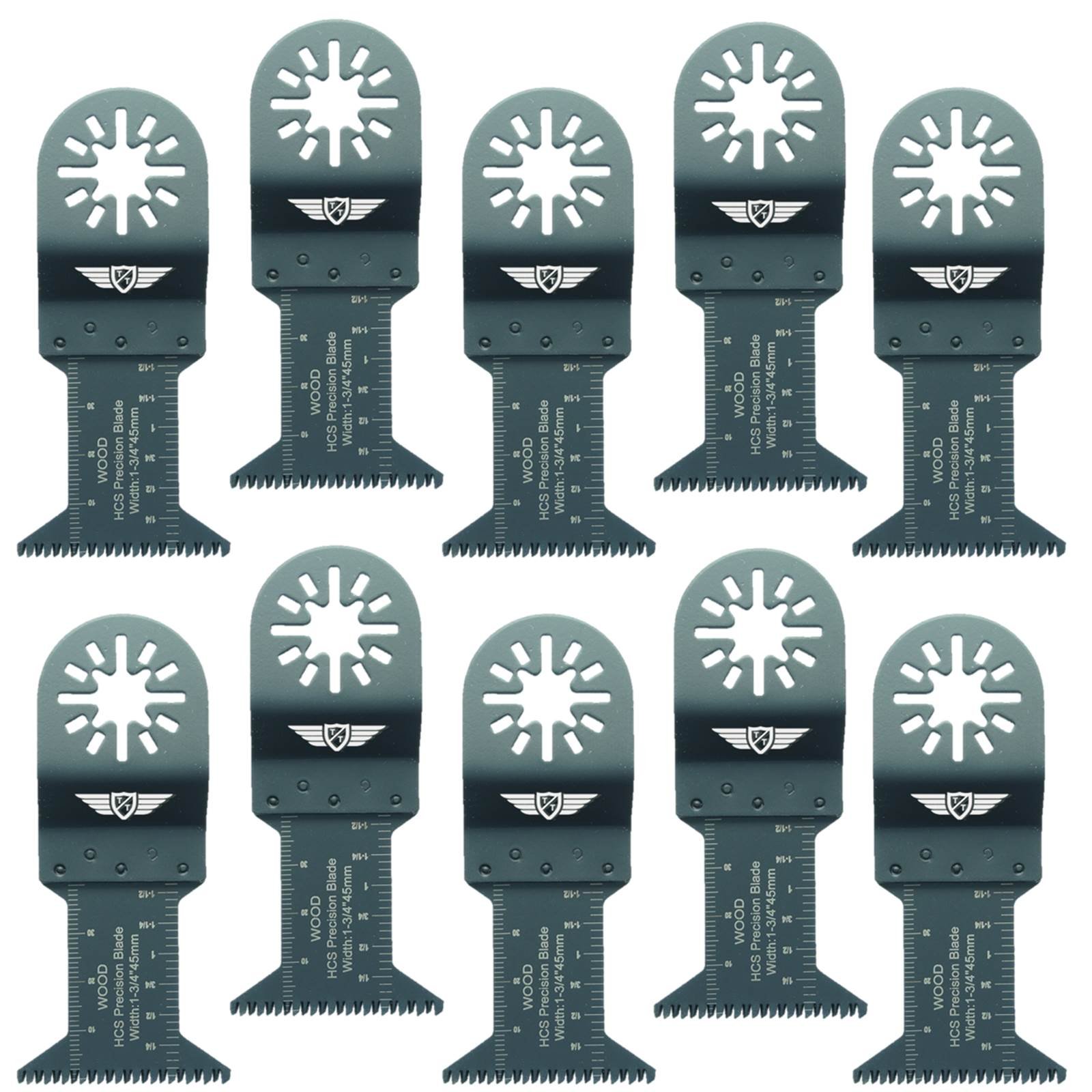 10 x 44mm TopsTools UN44J_10 Coarse Wood Cutting Blades Compatible with Bosch Fein (Non-StarLock) Makita Milwaukee Einhell Ergotools Hitachi Parkside Ryobi Worx Workzone Multi tool Accessories