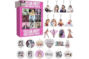 AYEBEAU 2023 Cute Funny Christmas Advent Countdown Decoration 24 Piece Gift Acrylic Keychain Surprise Christmas Tree Decoration To Favorite Countdown Christmas Gift (A)