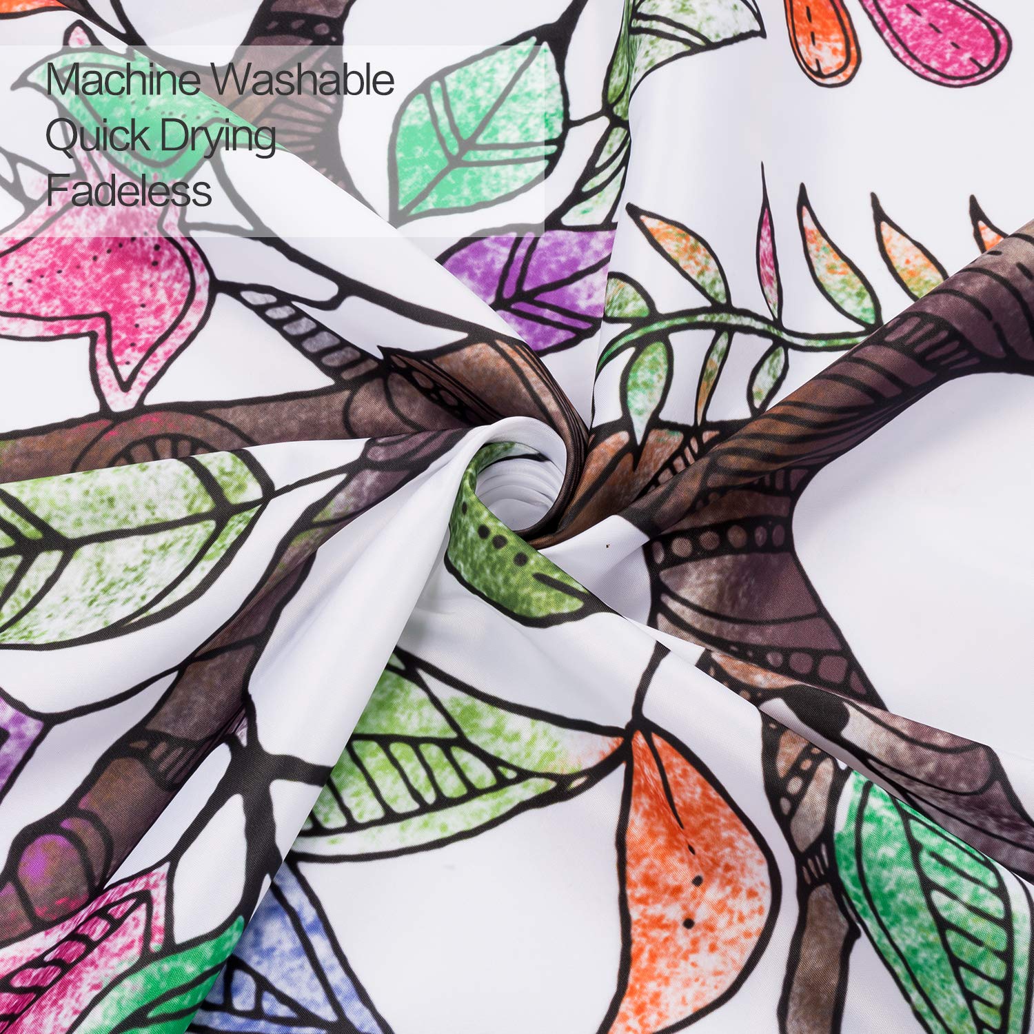 joyfeelife Fabric Shower Curtain Set Waterproof Bath Curtain for Bathroom Showers Bathtubs Home Decor with 12 Hooks, 71x71 Inch