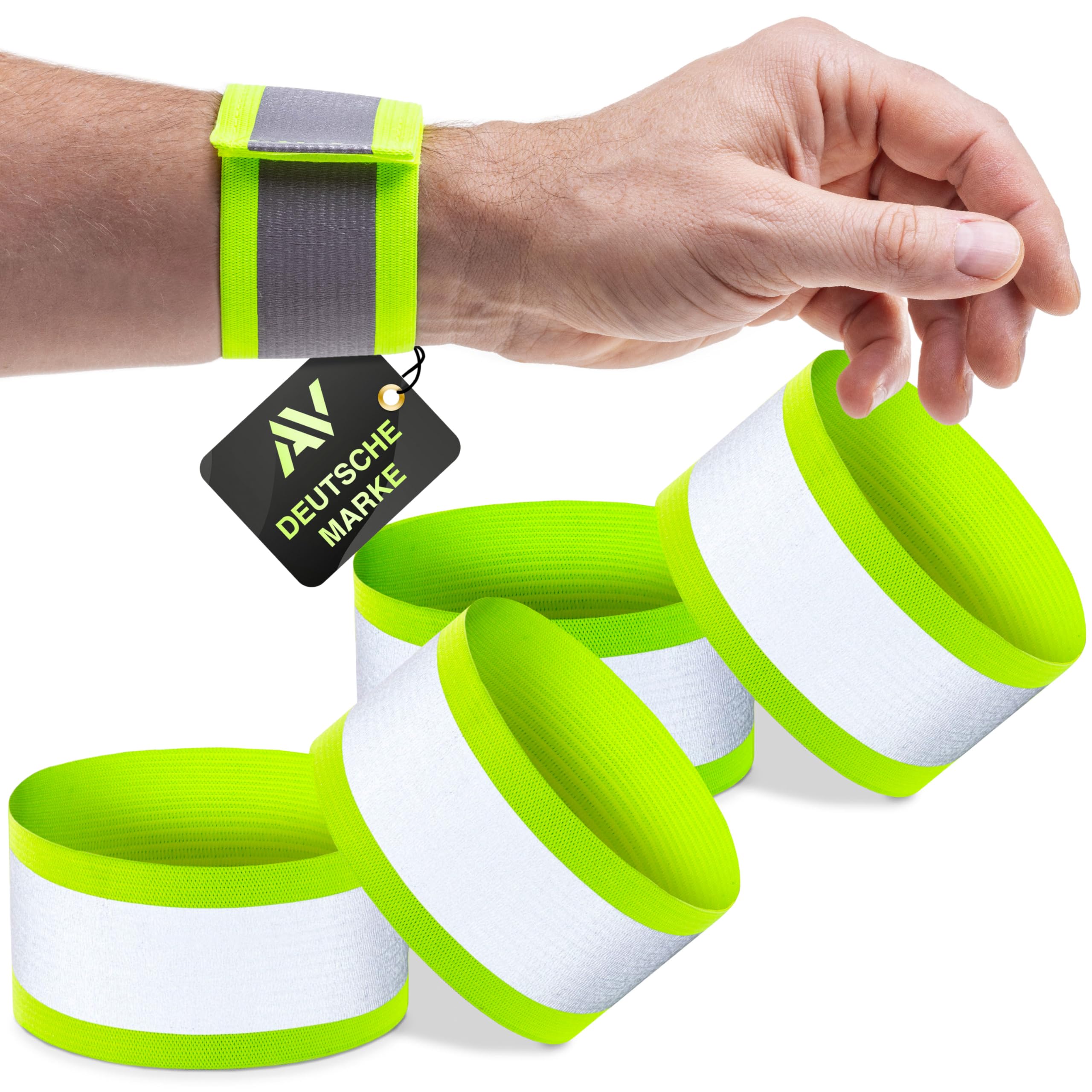 AVANA Reflective Band Reflective Safety Band Reflector Elastic Bracelet Safety Jogging Bicycle Children Reflective Band (Set of 4)