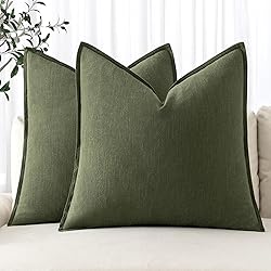MIULEE Decorative Linen Euro Sham Pillow Covers