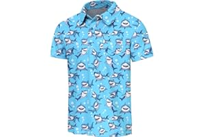 Silenroar Kids Hawaiian Shirt Boys Golf Polo Beach Top Tropical, Short Sleeve Aloha Printed Tee