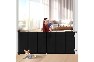 MIUMOON Upgraded 120 inch Retractable Baby Gates Extra Wide with Reinforced Strip Design to Prevent Crawling Through, 48" Extra Tall Retractable Gates, 10 FT Retractable Dog Gate for Indoor/Outdoor