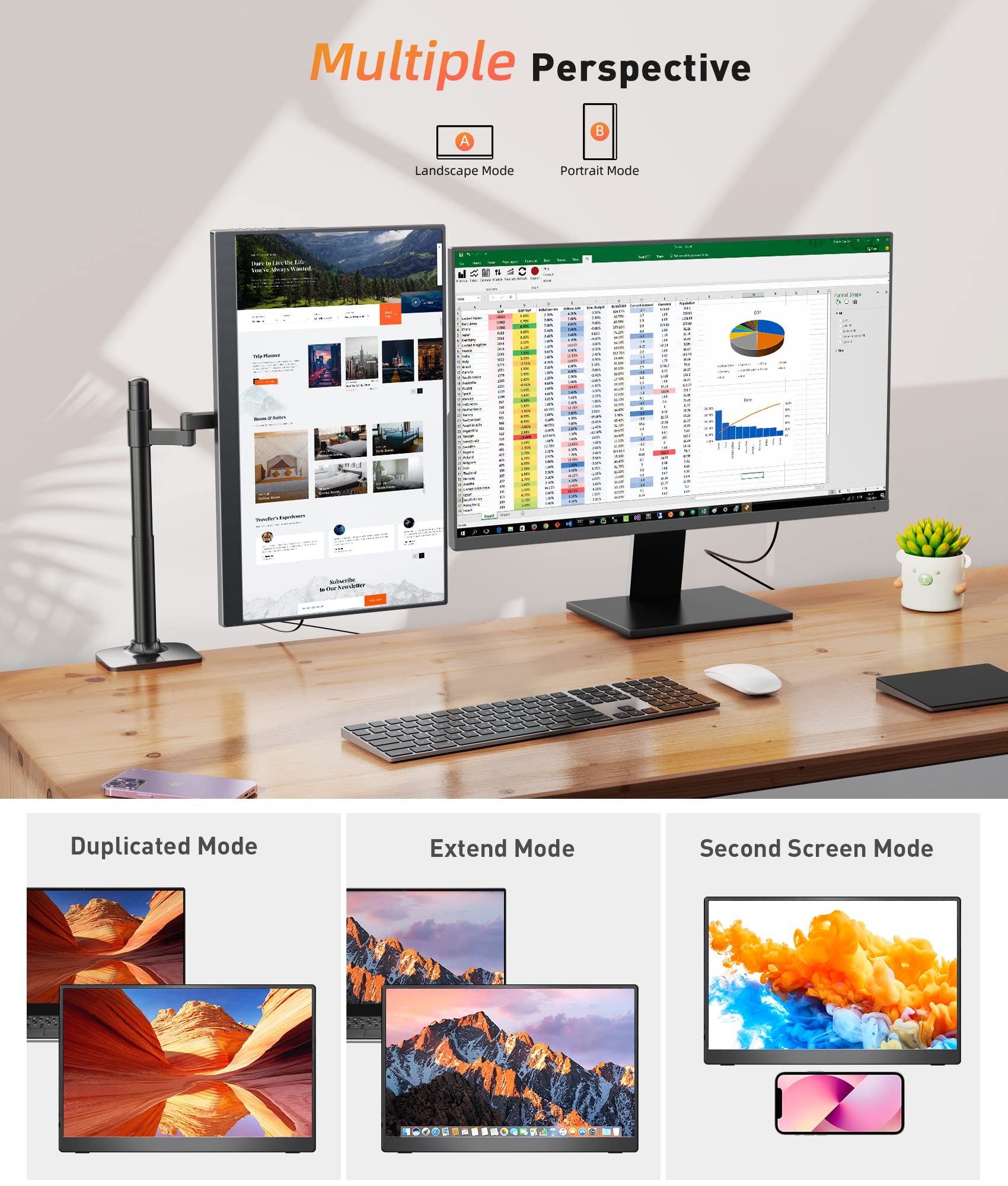 Mua Portable Monitor for Laptop 17.3 in, FHD 1080P 100% sRGB Travel ...