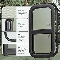 AUSUM MOTOR Vertical RV Window 12" W x 22" H Tinted