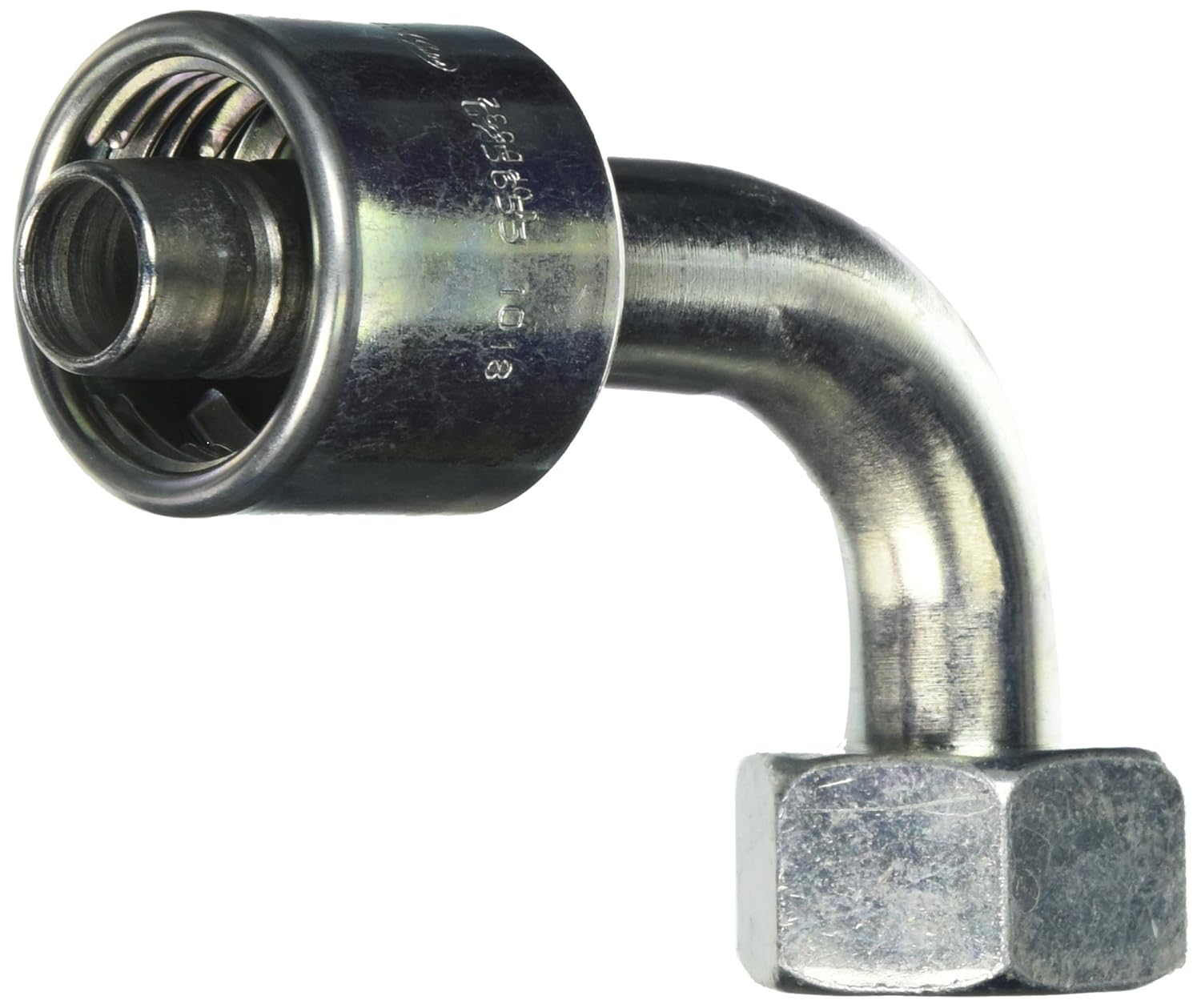 Gates Fluid Power 7100199555 Hose Fitting, 10G18FDLORX90 Mega crimp Din 24 Deg Cone With O